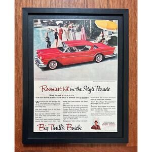 Framed Magazine Ad 1957 Buick Super 4-Door Riviera